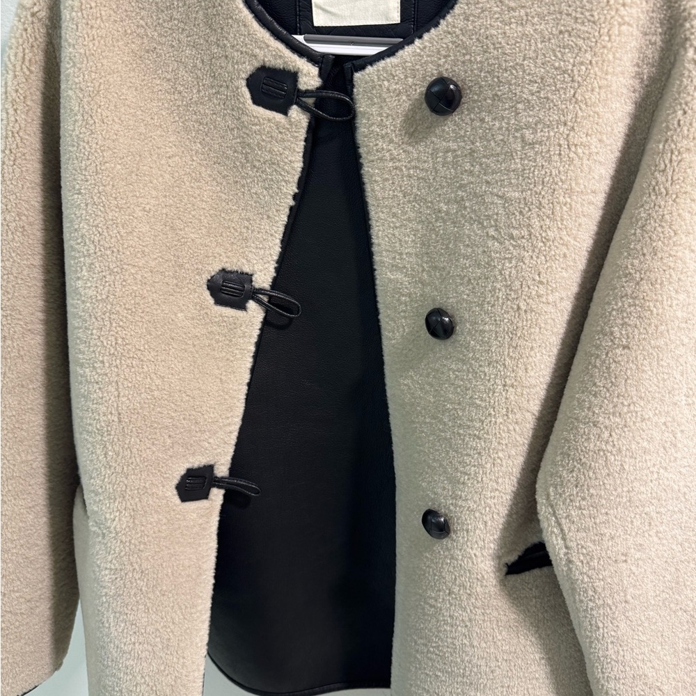 Lucky Brand Cream and Black Teddy Jacket
